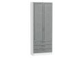 Шкаф двухстворчатый Стиль ШК-803 с ящиками Grey Softwood / Белый