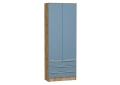 Шкаф двухстворчатый Стиль ШК-803 с ящиками Silky Blue / Дуб Вотан