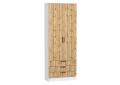 Шкаф двухстворчатый Стиль ШК-803 с ящиками Wotan Oak 2S / Белый