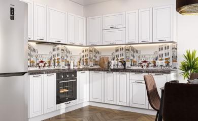 Угловая кухня Дублин-02 Special White / Белый