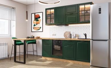 Кухня Дублин-03 Special Green / Дуб Вотан