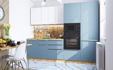 Кухня Фьюжн-07 Silky White/Silky Blue