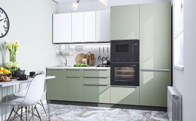 Кухня Фьюжн-07 Silky White/Silky Mint