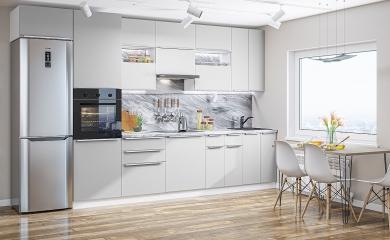 Кухня Фьюжн-01 Silky Light Grey
