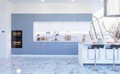 Кухня Фьюжн-02 Silky Blue/Silky White