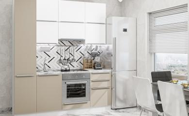 Кухня Фьюжн-06 Silky White/Silky Grey