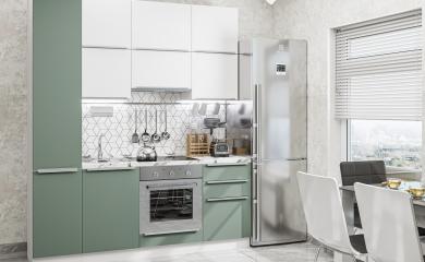 Кухня Фьюжн-06 Silky White/Silky Mint