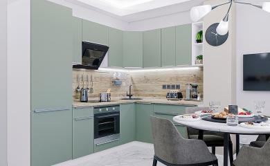 Угловая кухня Фьюжн-04 Silky Mint