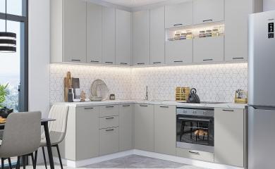 Угловая кухня Флэт-02 Light Grey In 2S