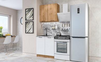 Кухня Флэт-03 Wotan Oak 2S/White In 2S