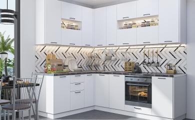 Угловая кухня Флэт-02 White In 2S