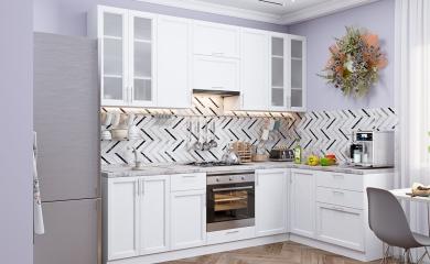 Угловая кухня Сканди-04 White Softwood
