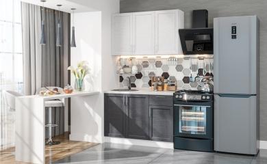 Кухня Сканди-05 White Softwood/Graphite Softwood
