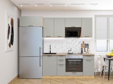 Кухня Флэт-01 Light Grey In 2S / Дуб Вотан