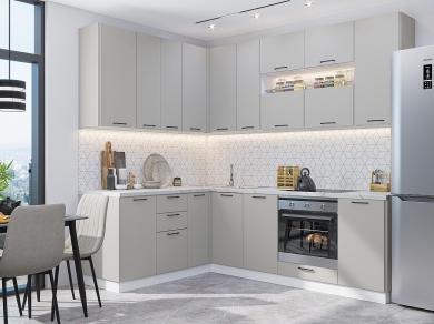 Угловая кухня Флэт-02 Light Grey In 2S