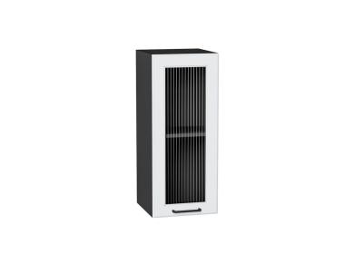 Шкаф верхний со стеклом Барселона 300 Белый / Graphite