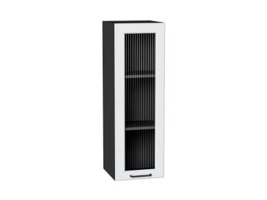 Шкаф верхний со стеклом Барселона 300Н Белый / Graphite