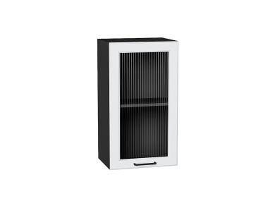 Шкаф верхний со стеклом Барселона 400 Белый / Graphite