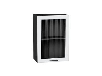 Шкаф верхний со стеклом Барселона 500 Белый / Graphite