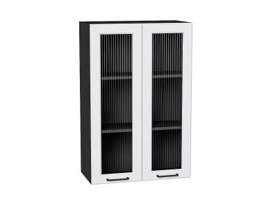 Шкаф верхний со стеклом Барселона 600Н Белый / Graphite