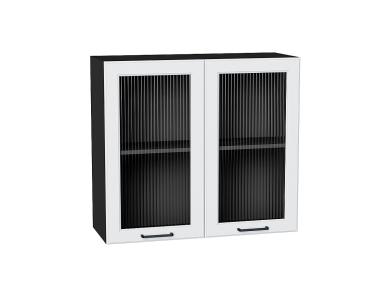 Шкаф верхний со стеклом Барселона 800 Белый / Graphite