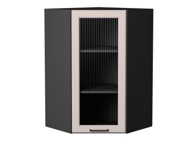 Шкаф верхний угловой со стеклом Барселона 590Н Кашемир / Graphite