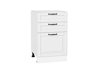 Шкаф нижний с 3-мя ящиками Дублин 500 Special White / Белый