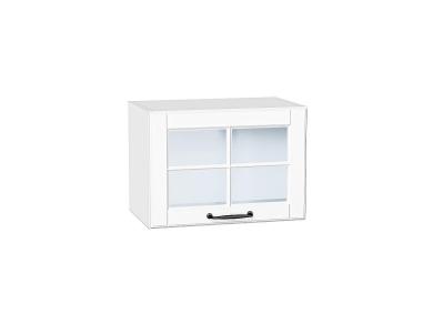 Шкаф верхний горизонтальный со стеклом Дублин 500 Special White / Белый