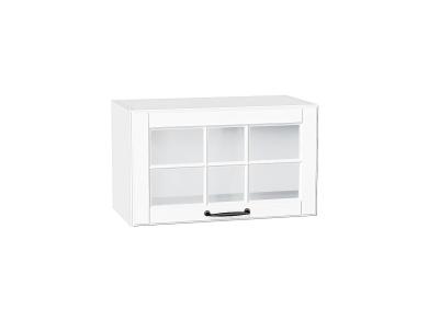 Шкаф верхний горизонтальный со стеклом Дублин 600 Special White / Белый