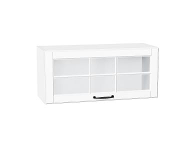 Шкаф верхний горизонтальный со стеклом Дублин 800 Special White / Белый