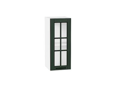 Шкаф верхний со стеклом Дублин 300 Special Green / Белый