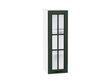 Шкаф верхний со стеклом Дублин 300Н Special Green / Белый