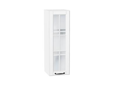Шкаф верхний со стеклом Дублин 300Н Special White / Белый