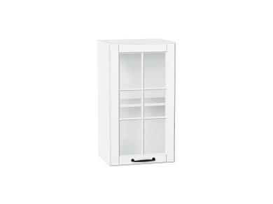 Шкаф верхний со стеклом Дублин 400 Special White / Белый