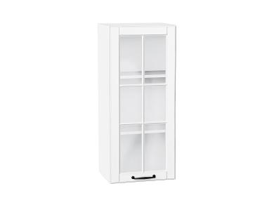 Шкаф верхний со стеклом Дублин 400Н Special White / Белый