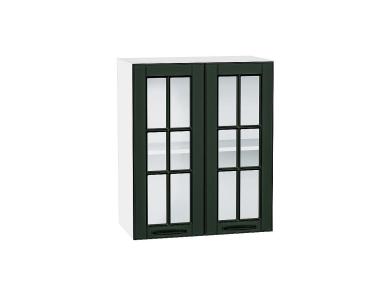 Шкаф верхний со стеклом Дублин 600 Special Green / Белый