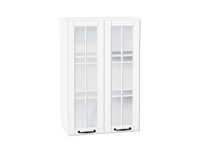 Шкаф верхний со стеклом Дублин 600Н Special White / Белый