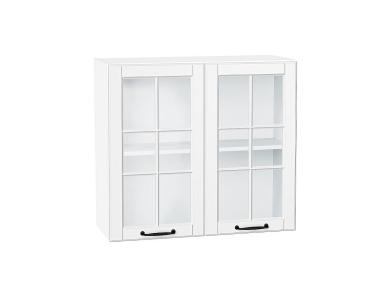 Шкаф верхний со стеклом Дублин 800 Special White / Белый