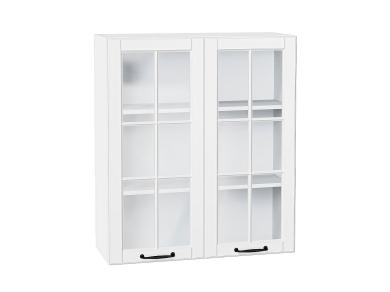 Шкаф верхний со стеклом Дублин 800Н Special White / Белый