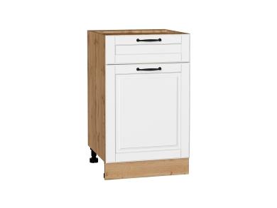 Шкаф нижний с 1 ящиком Дублин 500 Special White / Дуб вотан