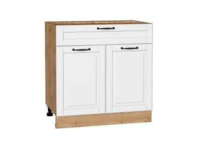 Шкаф нижний с 1 ящиком Дублин 800 Special White / Дуб вотан