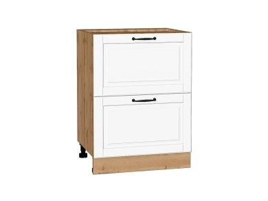 Шкаф нижний с 2-мя ящиками Дублин 600 Special White / Дуб вотан