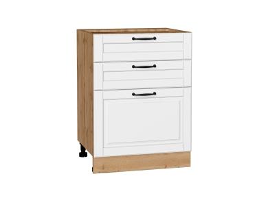 Шкаф нижний с 3-мя ящиками Дублин 600 Special White / Дуб вотан