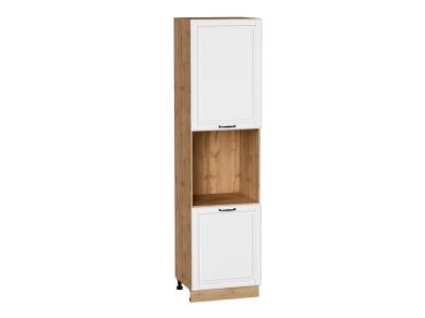 Шкаф пенал под бытовую технику Дублин 600Н (для верхних шкафов 920) Special White / Дуб вотан