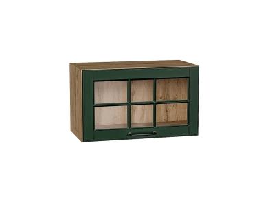 Шкаф верхний горизонтальный со стеклом Дублин 600 Special Green / Дуб вотан