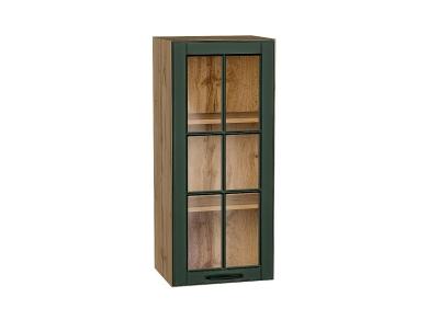 Шкаф верхний со стеклом Дублин 400Н Special Green / Дуб вотан