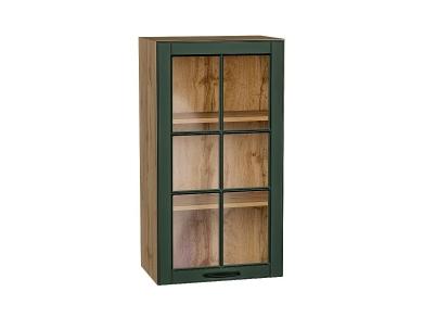 Шкаф верхний со стеклом Дублин 500Н Special Green / Дуб вотан