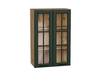 Шкаф верхний со стеклом Дублин 600Н Special Green / Дуб вотан
