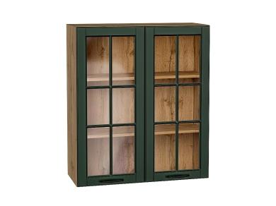 Шкаф верхний со стеклом Дублин 800Н Special Green / Дуб вотан
