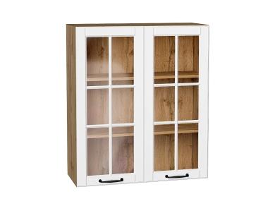 Шкаф верхний со стеклом Дублин 800Н Special White / Дуб вотан